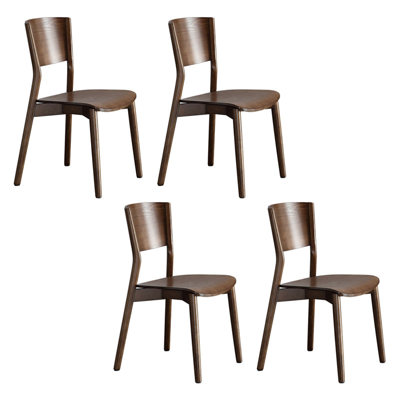 Contemporary Wood Dining Room Chair Armless Open Back Dining Side Chair
