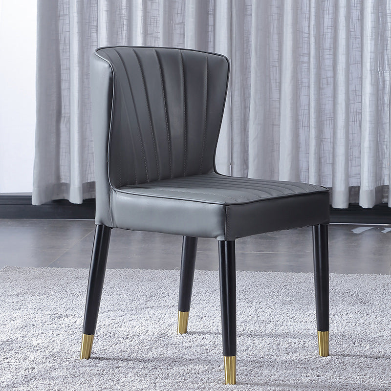 Indoor Scandinavian Side Chair Upholstered Wingback Wood Dining Room Chair