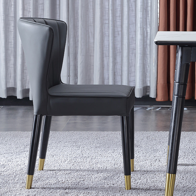 Indoor Scandinavian Side Chair Upholstered Wingback Wood Dining Room Chair