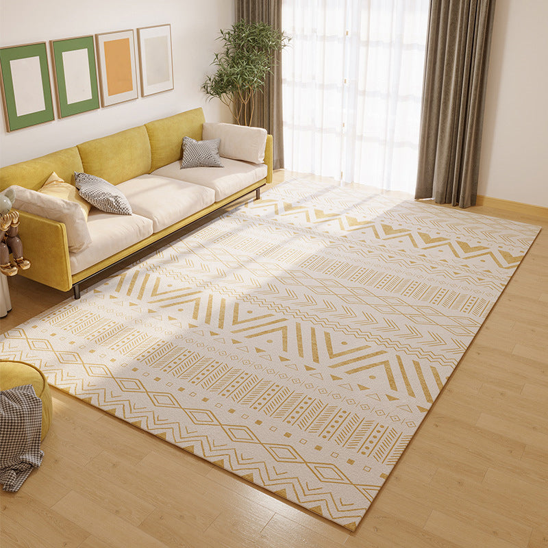 White Nordic Carpet Polyester Graphic Carpet Stain Resistant Carpet for Living Room