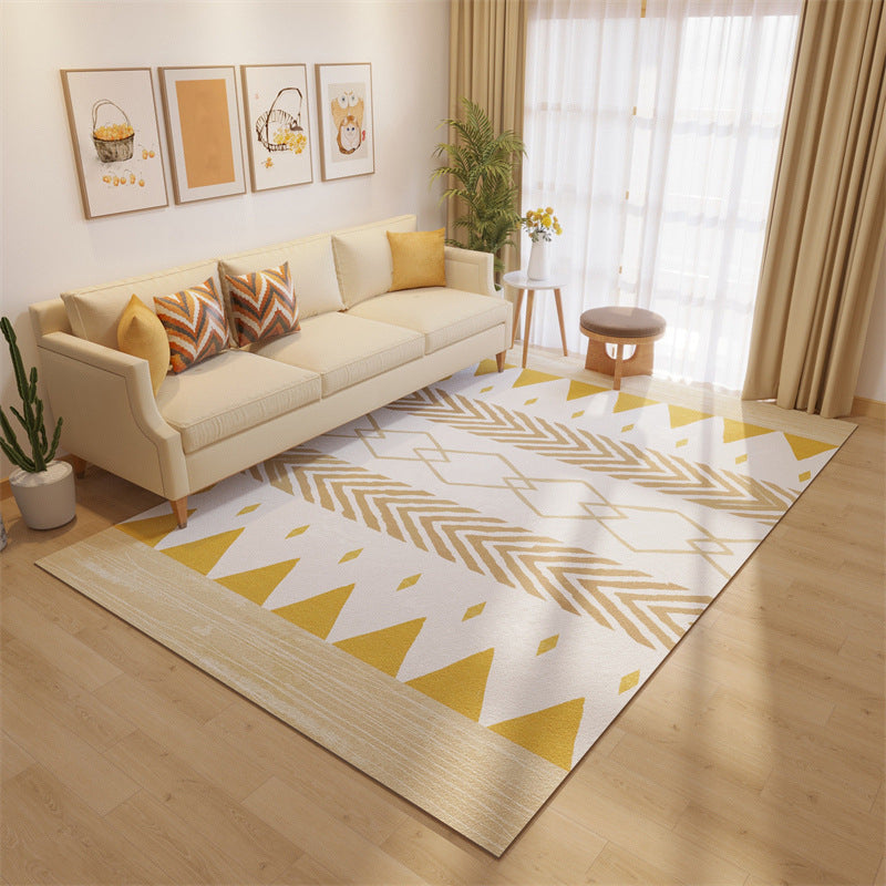 White Nordic Carpet Polyester Graphic Carpet Stain Resistant Carpet for Living Room