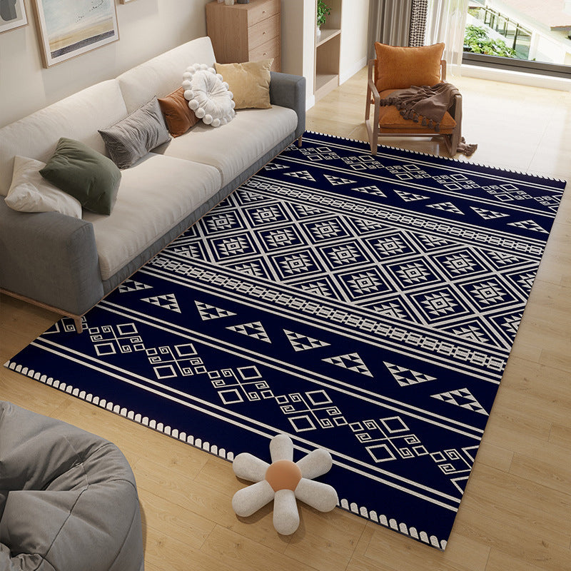 White Nordic Carpet Polyester Graphic Carpet Stain Resistant Carpet for Living Room