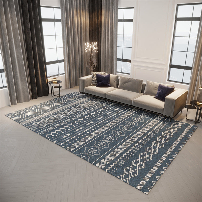 White Nordic Carpet Polyester Graphic Carpet Stain Resistant Carpet for Living Room