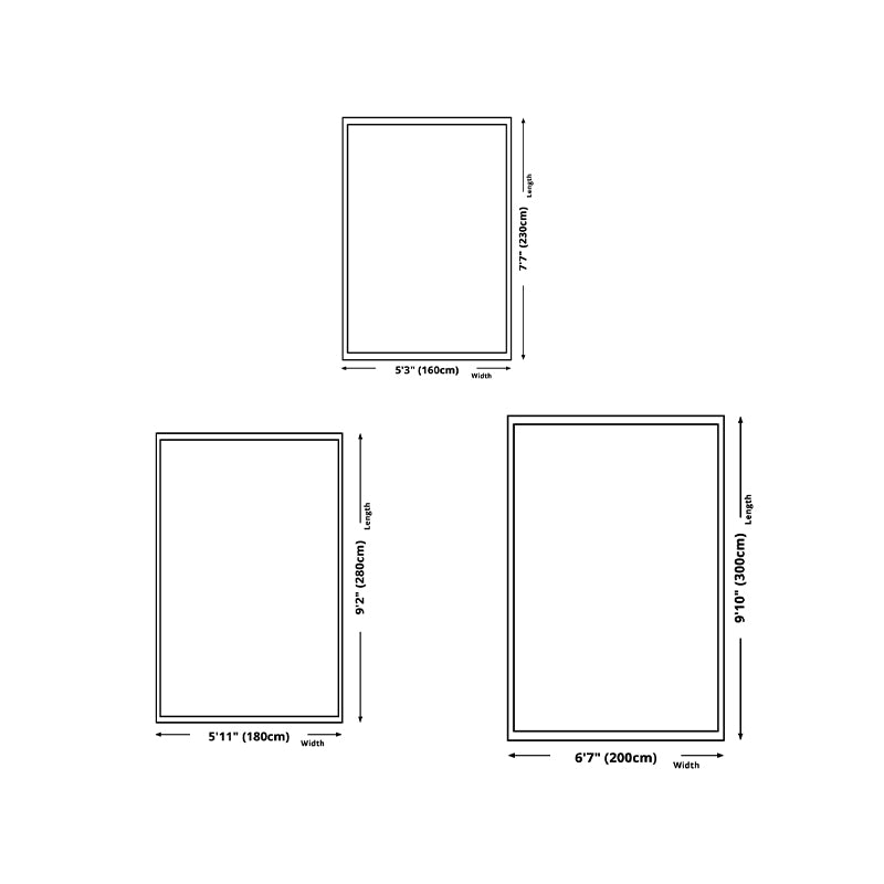 White Geometric Print Rug Polyester Simple Rug Washable Rug for Drawing Room