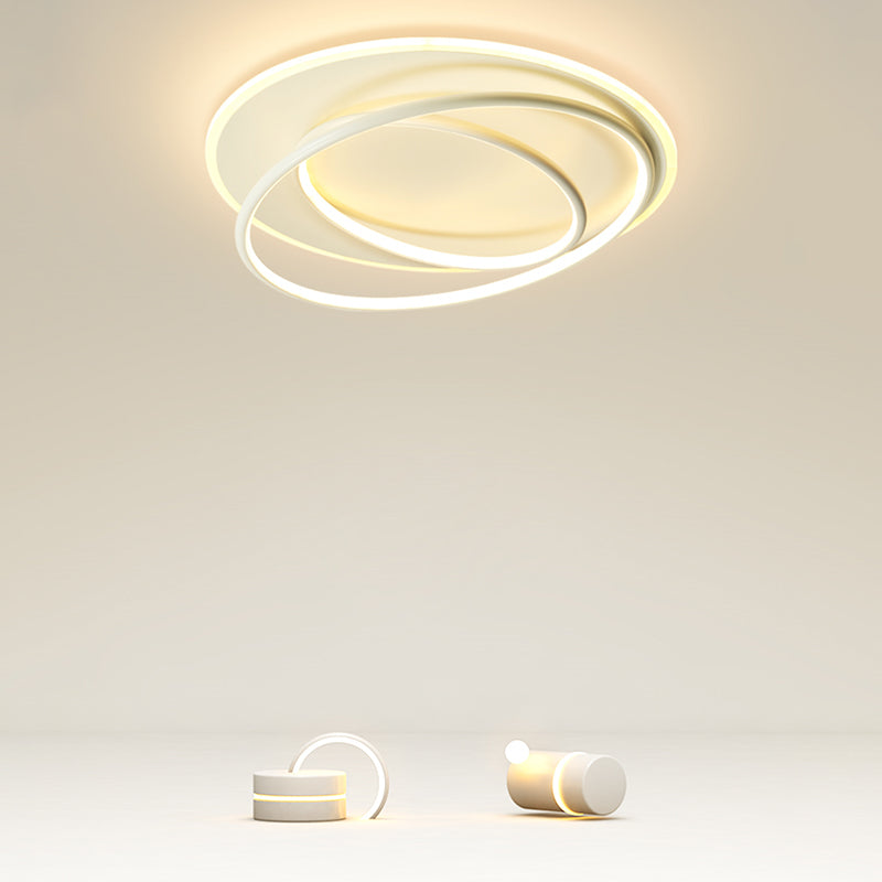 Modern Flush Mount Light Geometry Line Silicone Shade LED Ceiling Light for Bedroom
