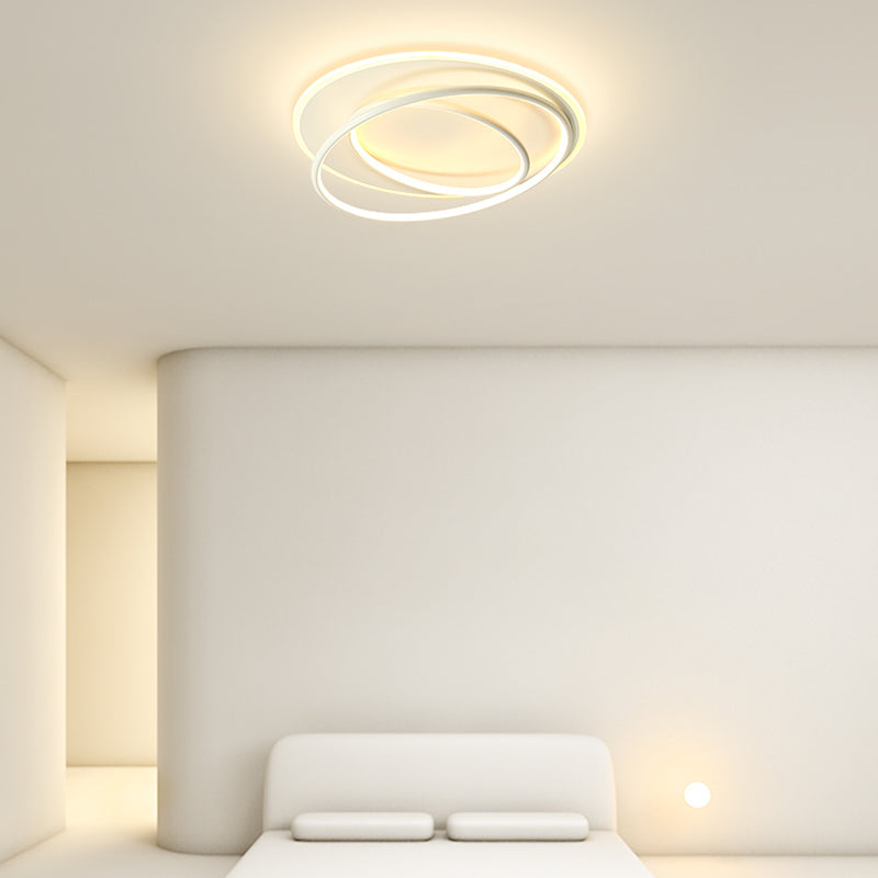 Modern Flush Mount Light Geometry Line Silicone Shade LED Ceiling Light for Bedroom