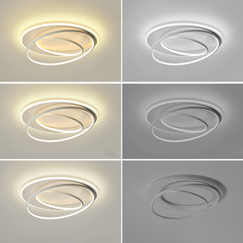 Modern Flush Mount Light Geometry Line Silicone Shade LED Ceiling Light for Bedroom