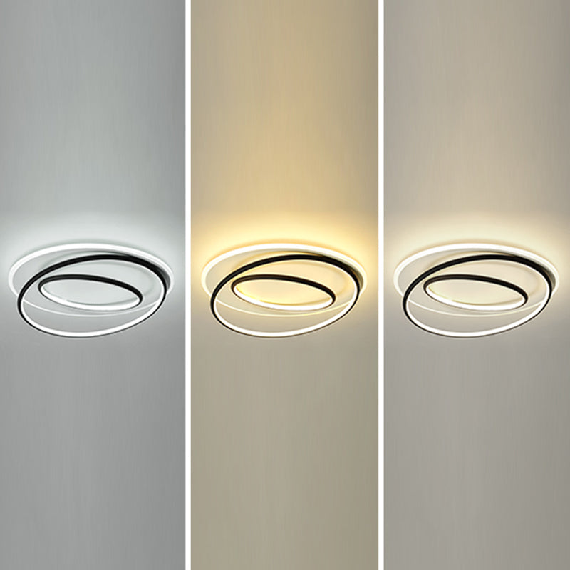 Modern Flush Mount Light Geometry Line Silicone Shade LED Ceiling Light for Bedroom