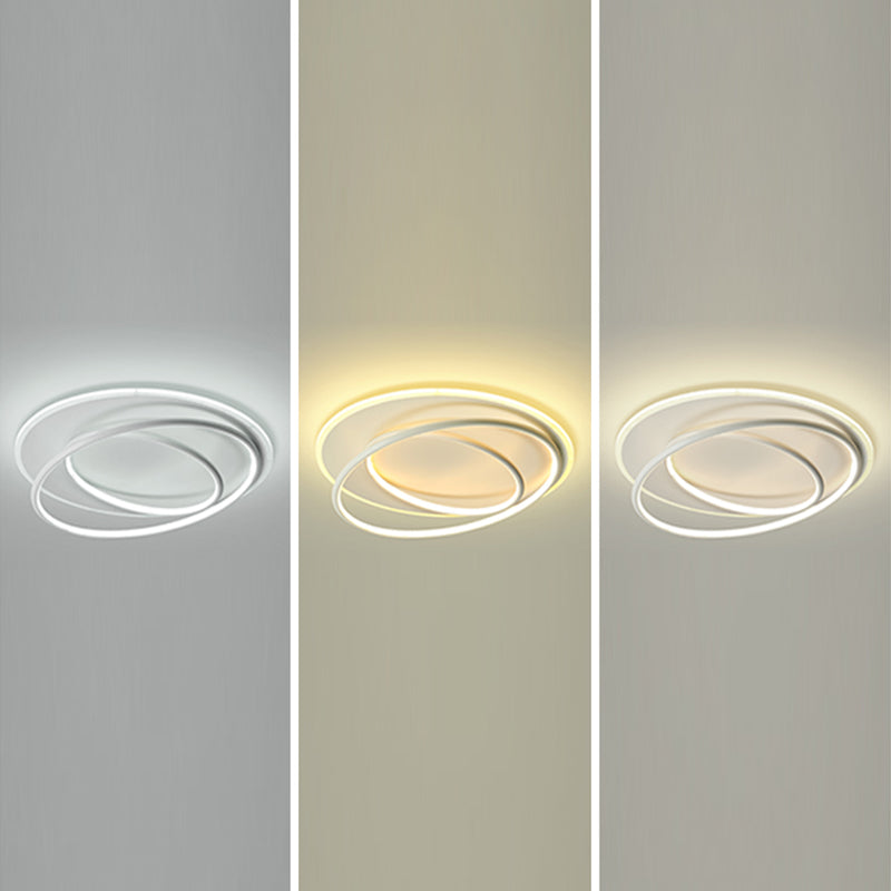 Modern Flush Mount Light Geometry Line Silicone Shade LED Ceiling Light for Bedroom
