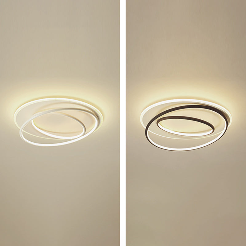 Plafonnier LED à montage encastré moderne, ligne géométrique, abat-jour en Silicone, pour chambre à coucher
