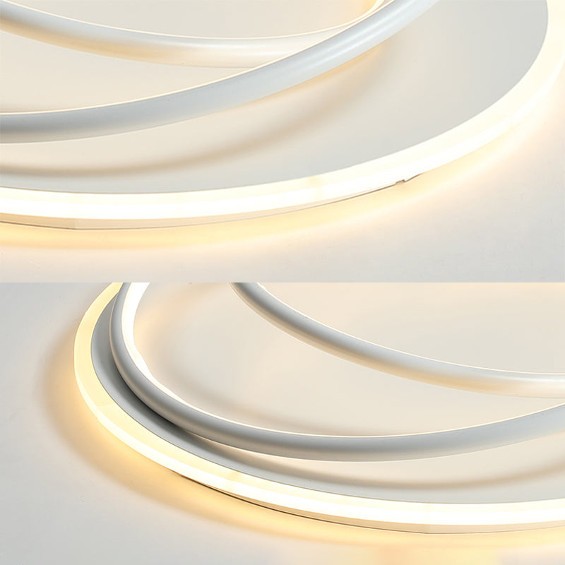 Modern Flush Mount Light Geometry Line Silicone Shade LED Ceiling Light for Bedroom