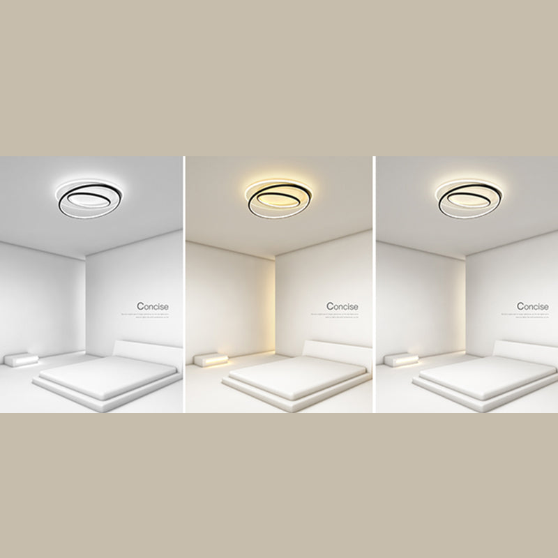 Plafonnier LED à montage encastré moderne, ligne géométrique, abat-jour en Silicone, pour chambre à coucher