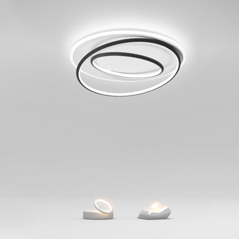 Modern Flush Mount Light Geometry Line Silicone Shade LED Ceiling Light for Bedroom
