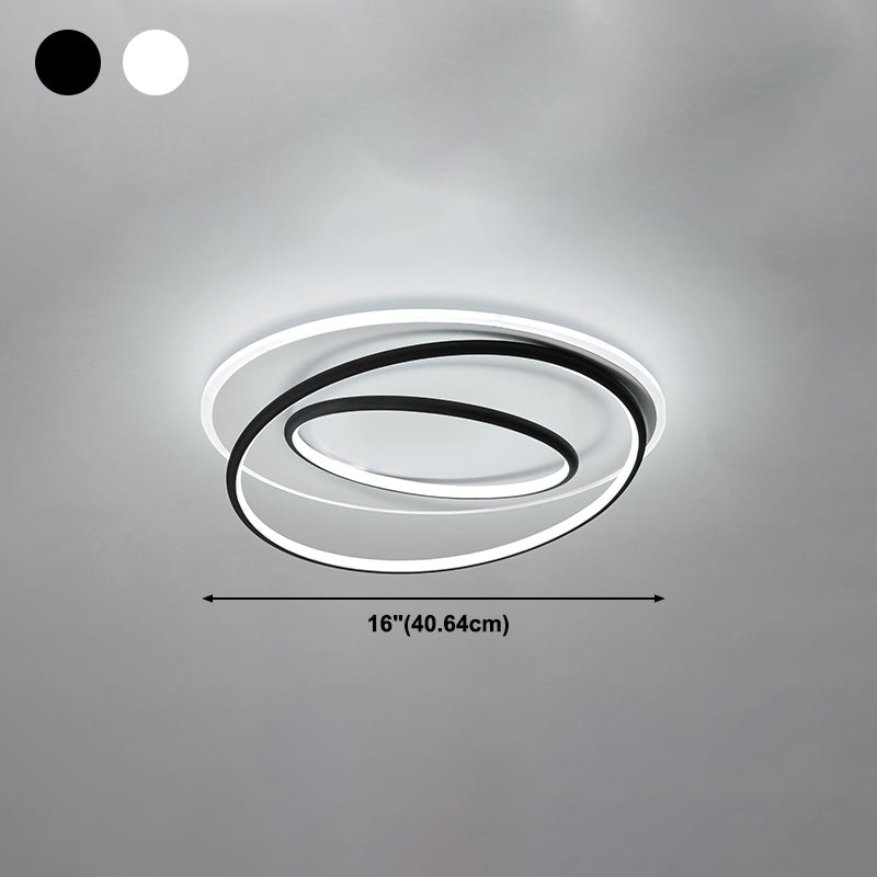 Modern Flush Mount Light Geometry Line Silicone Shade LED Ceiling Light for Bedroom