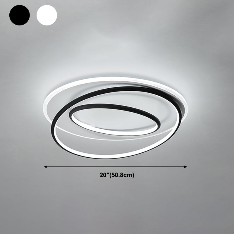 Modern Flush Mount Light Geometry Line Silicone Shade LED Ceiling Light for Bedroom