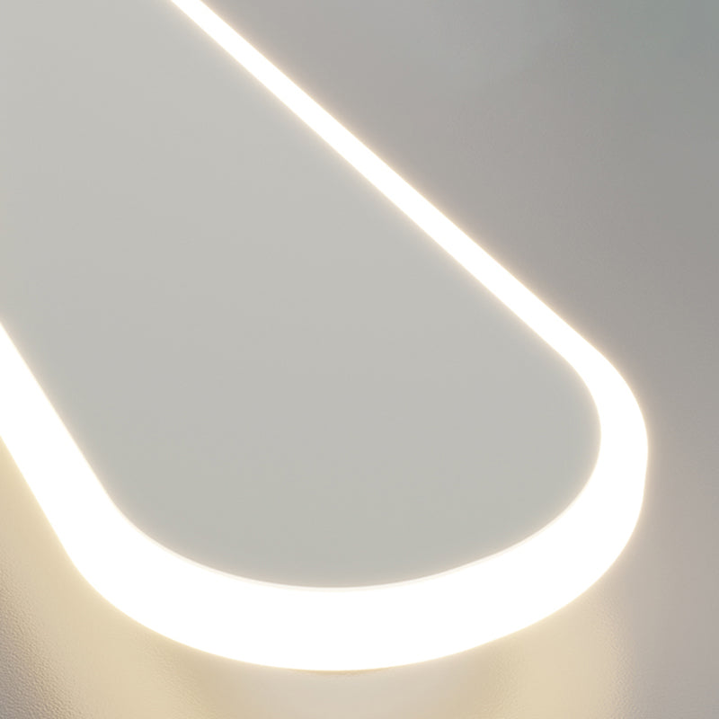 Nordic Style Oblong Close to Ceiling Lamp Metal LED Bedroom Ceiling Fixture