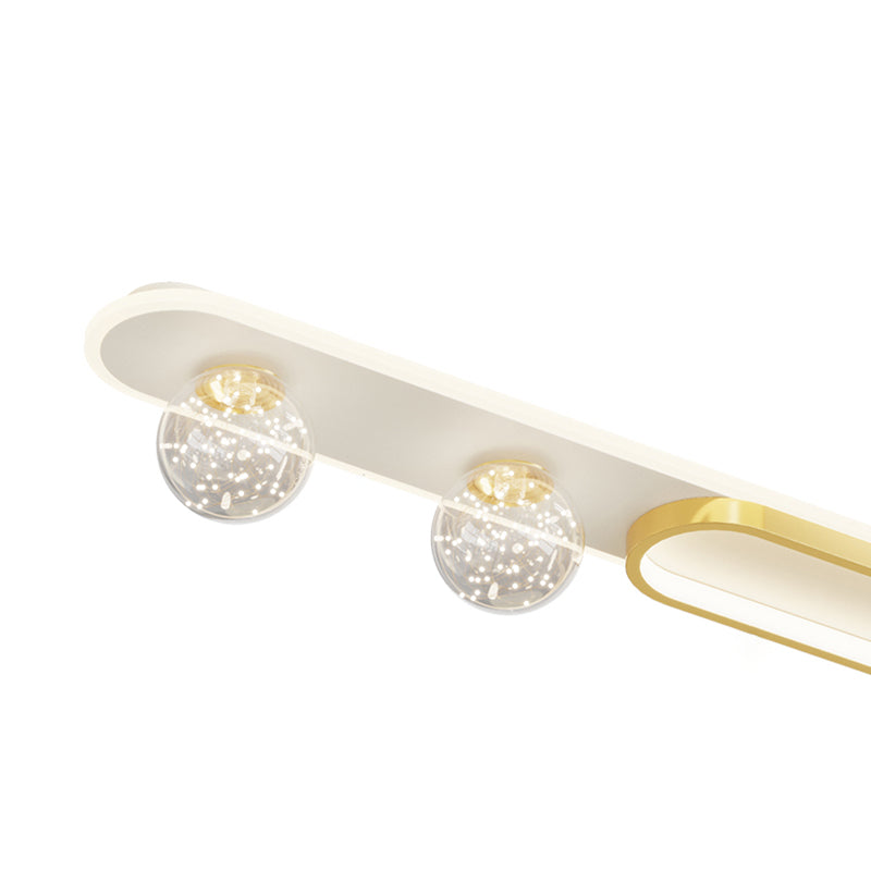 Plafonnier LED en métal oblong de Style nordique, luminaire de plafond pour chambre à coucher