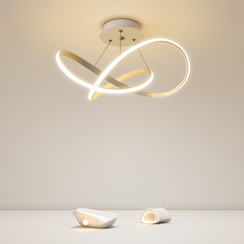 Geometry Line LED Ceiling Light Silicone Shade Modern Flush Mount Lamp for Bedroom