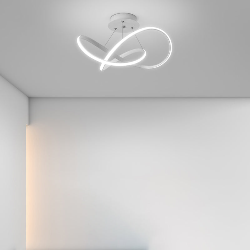 Plafonnier LED avec ligne géométrique, abat-jour en Silicone, lampe moderne à montage encastré pour chambre à coucher