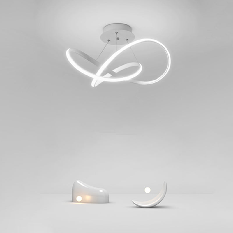 Geometry Line LED Ceiling Light Silicone Shade Modern Flush Mount Lamp for Bedroom