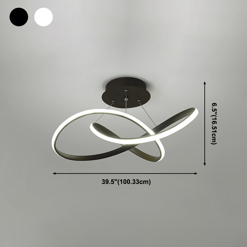 Plafonnier LED avec ligne géométrique, abat-jour en Silicone, lampe moderne à montage encastré pour chambre à coucher