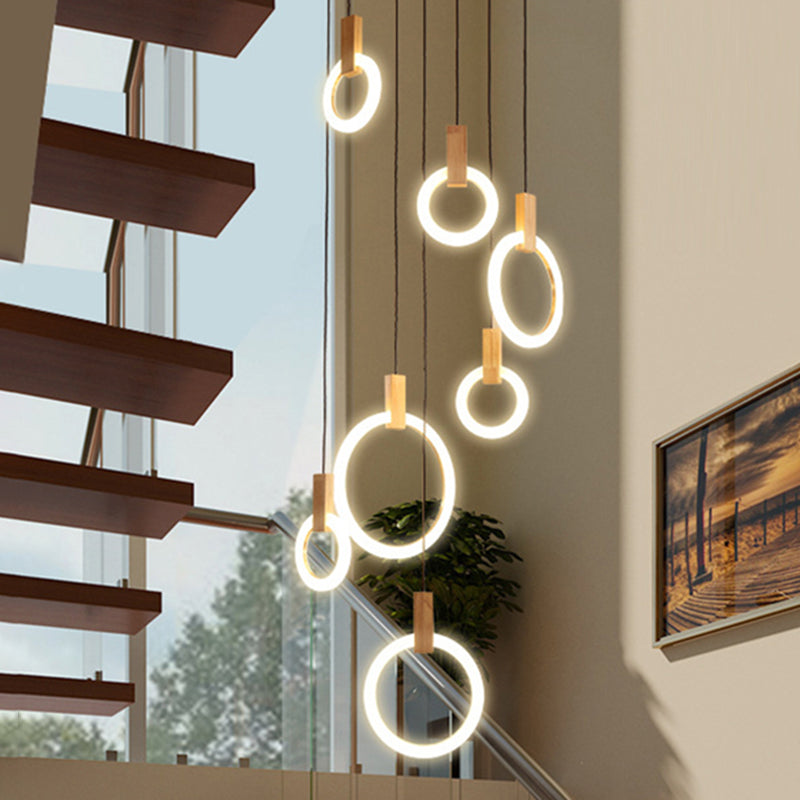 Enclaceur de cercles en bois massif pendentif