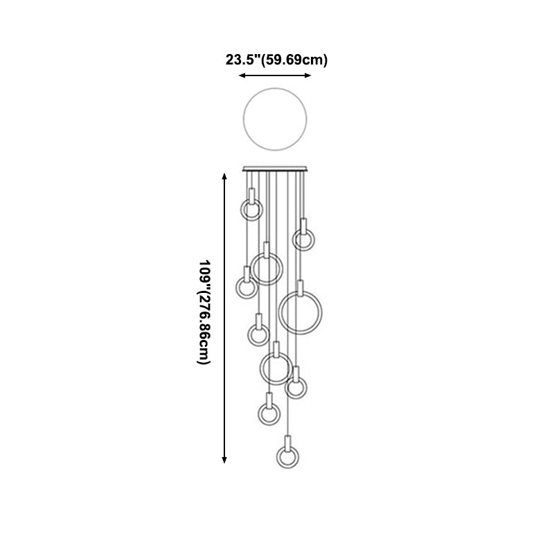 Enclaceur de cercles en bois massif pendentif