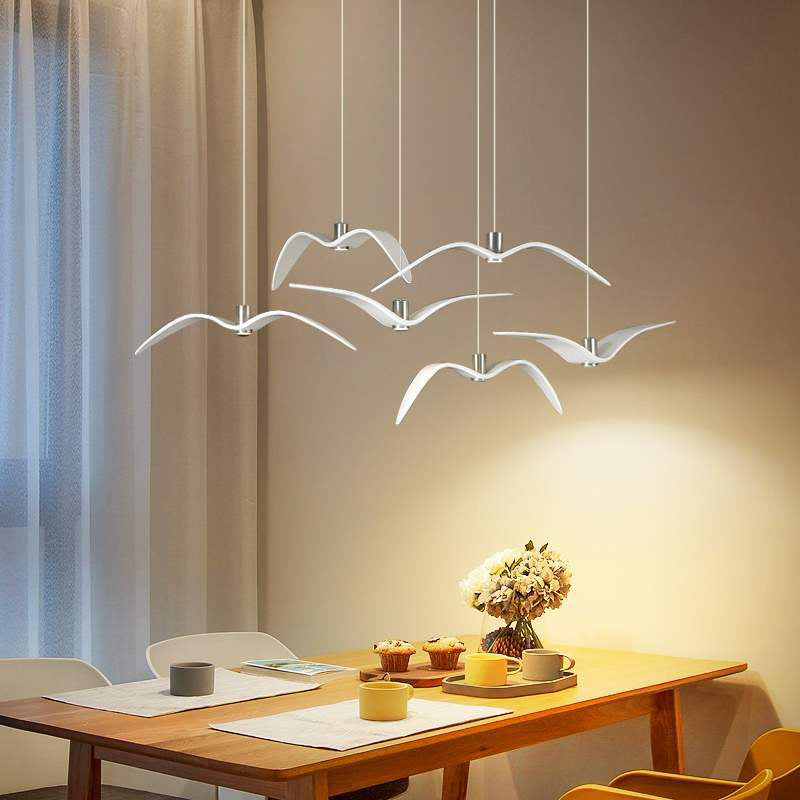 Nordic Artistic Seagull Pendant lampe à manger résine LED Hanging Light Kit
