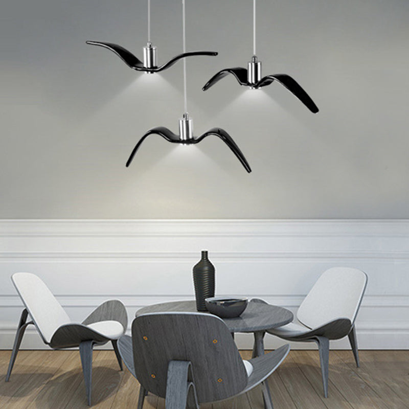 Nordic Artistic Seagull Pendant lampe à manger résine LED Hanging Light Kit