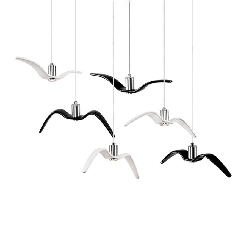 Nordic Artistic Seagull Pendant lampe à manger résine LED Hanging Light Kit