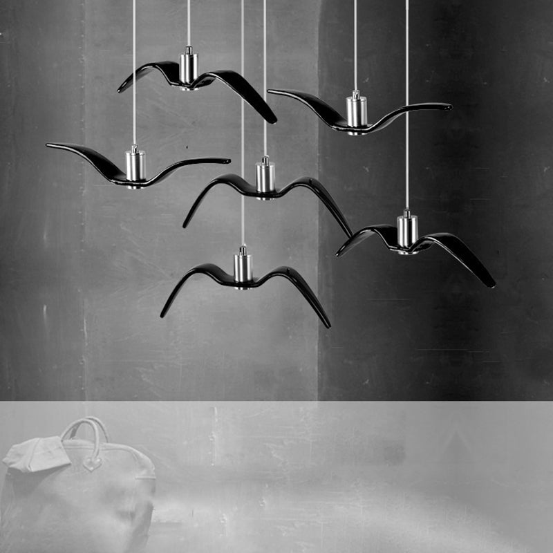 Nordic Artistic Seagull Pendant lampe à manger résine LED Hanging Light Kit