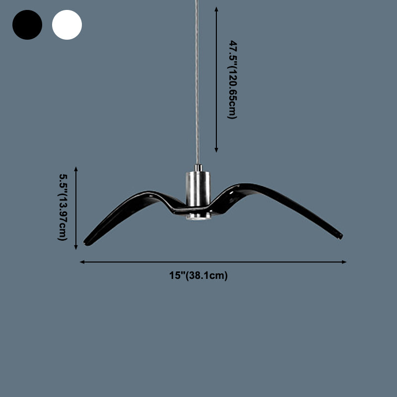 Nordic Artistic Seagull Pendant lampe à manger résine LED Hanging Light Kit