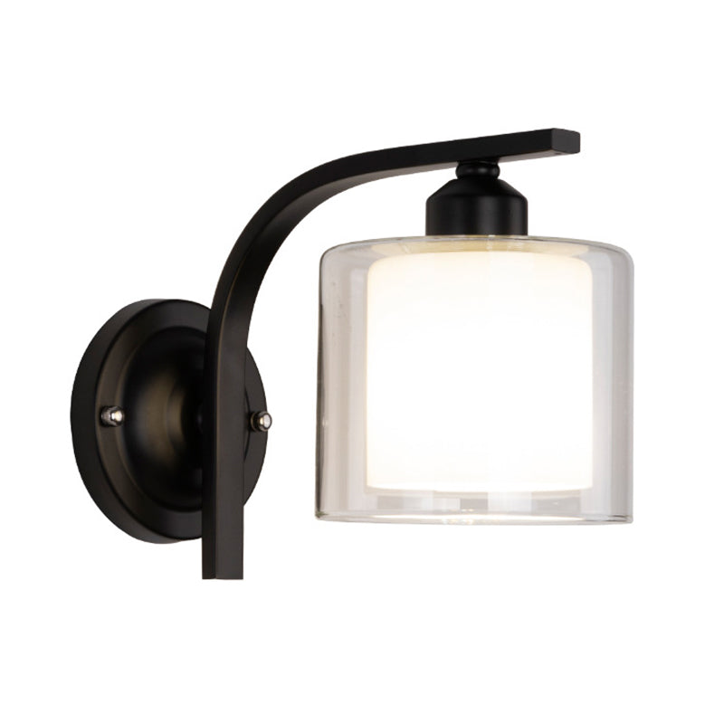 Zeitgenössische klare Glas Wandleuchte 1 Kopfmetallwandlicht für Wohnzimmer
