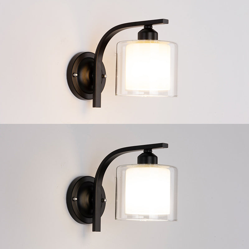 Zeitgenössische klare Glas Wandleuchte 1 Kopfmetallwandlicht für Wohnzimmer