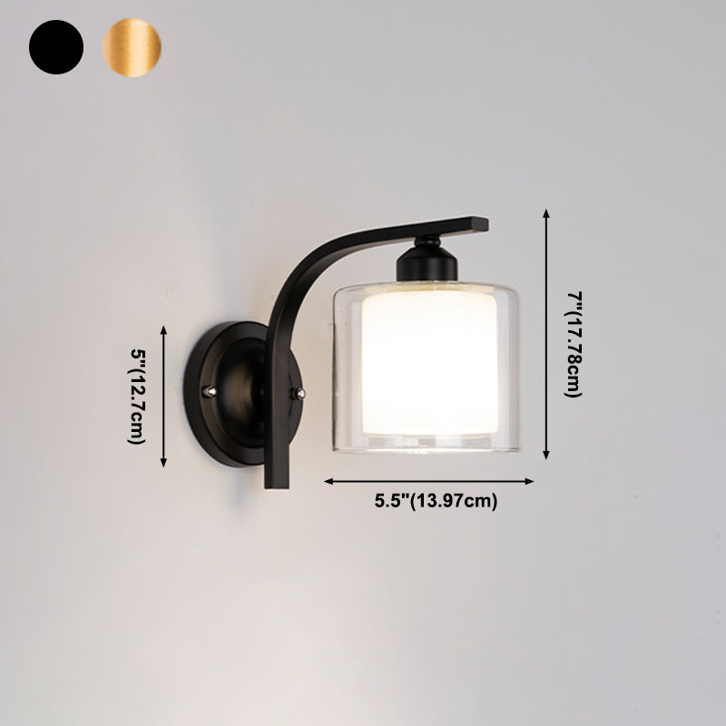 Zeitgenössische klare Glas Wandleuchte 1 Kopfmetallwandlicht für Wohnzimmer