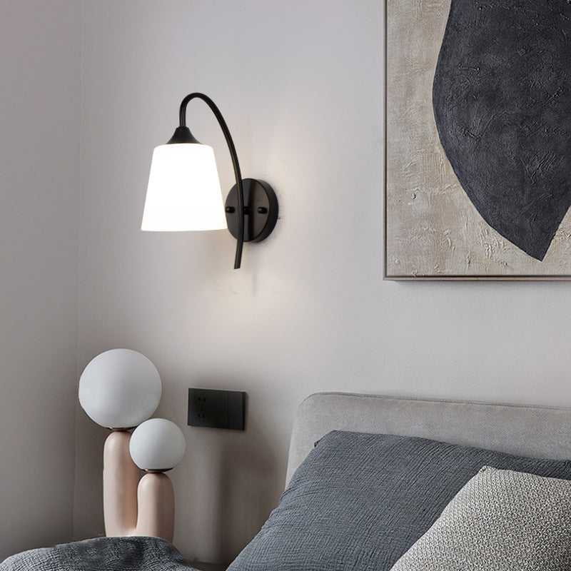 Bedroom Nordic Sconce Light Fixtures 1 Bulb Glass Wall Mounted Lighting