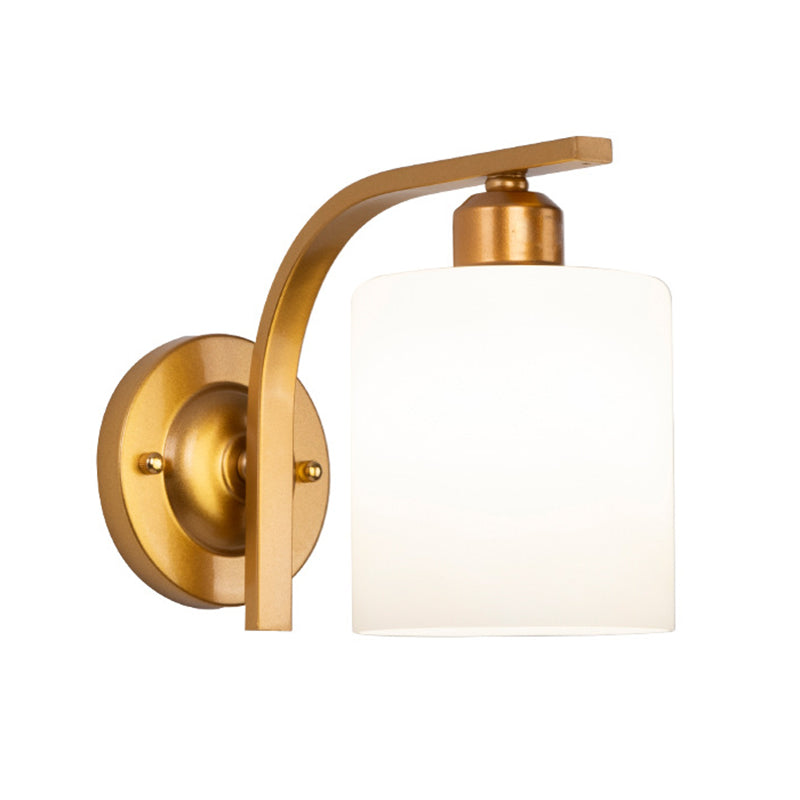 Nordic Style White Glass Sconce Light Fixtures One Head Wall Lamp for Bedroom