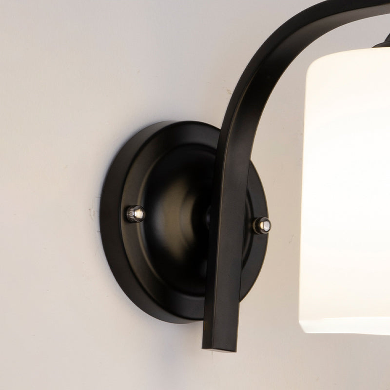 Nordic Style White Glass Sconce Light Fixtures One Head Wall Lamp for Bedroom