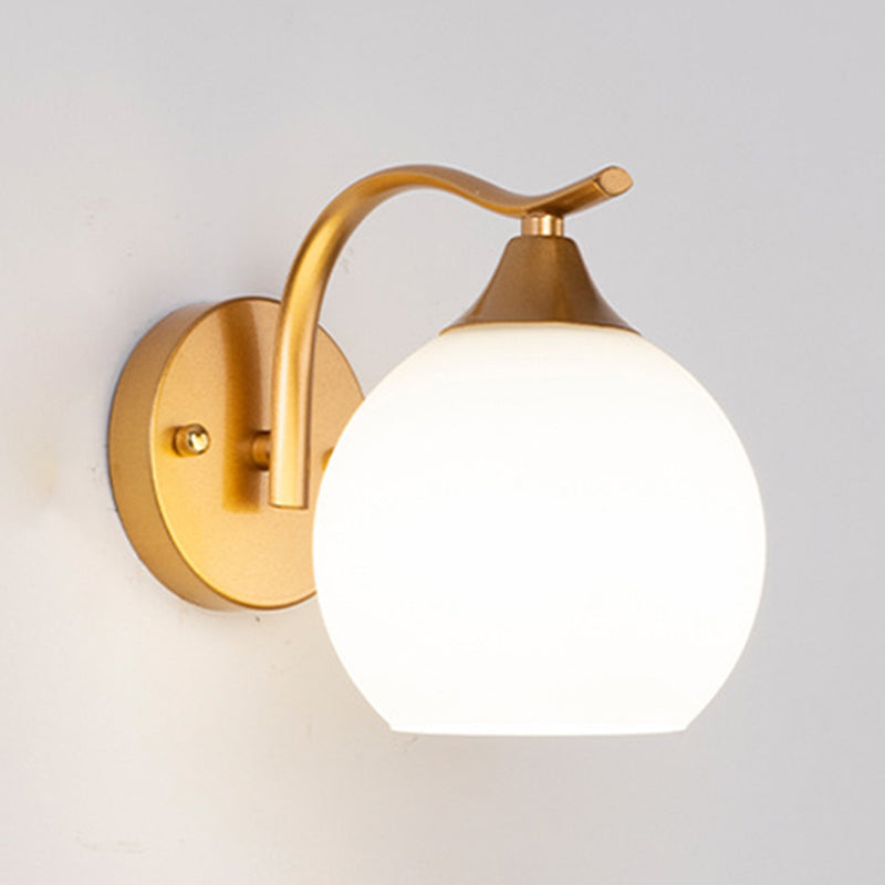 Bedroom Nordic Simple Sconce Light Fixtures 1 Bulb Glass Sphere Wall Mounted Lighting