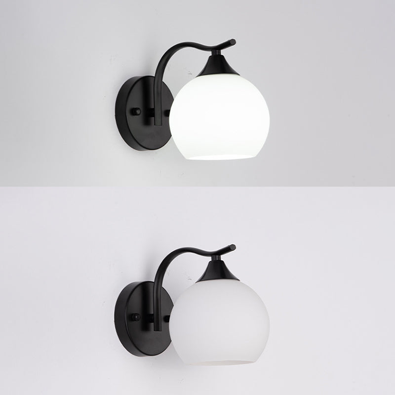 Bedroom Nordic Simple Sconce Light Fixtures 1 Bulb Glass Sphere Wall Mounted Lighting