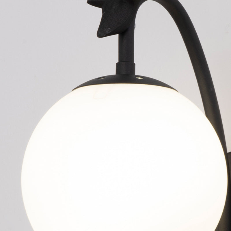 Lámpara de lámparas de apliques de pelota de vidrio de estilo simple Lámpara de pared de asta de una cabeza para dormitorio