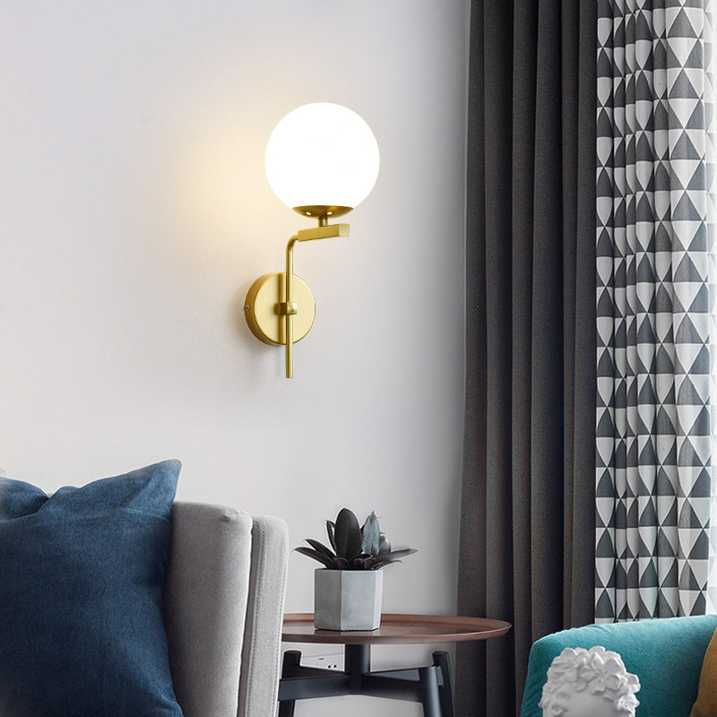 Lámpara de exploración simple junto a la cama 1 iluminación de pared de la esfera del vidrio de la bombilla