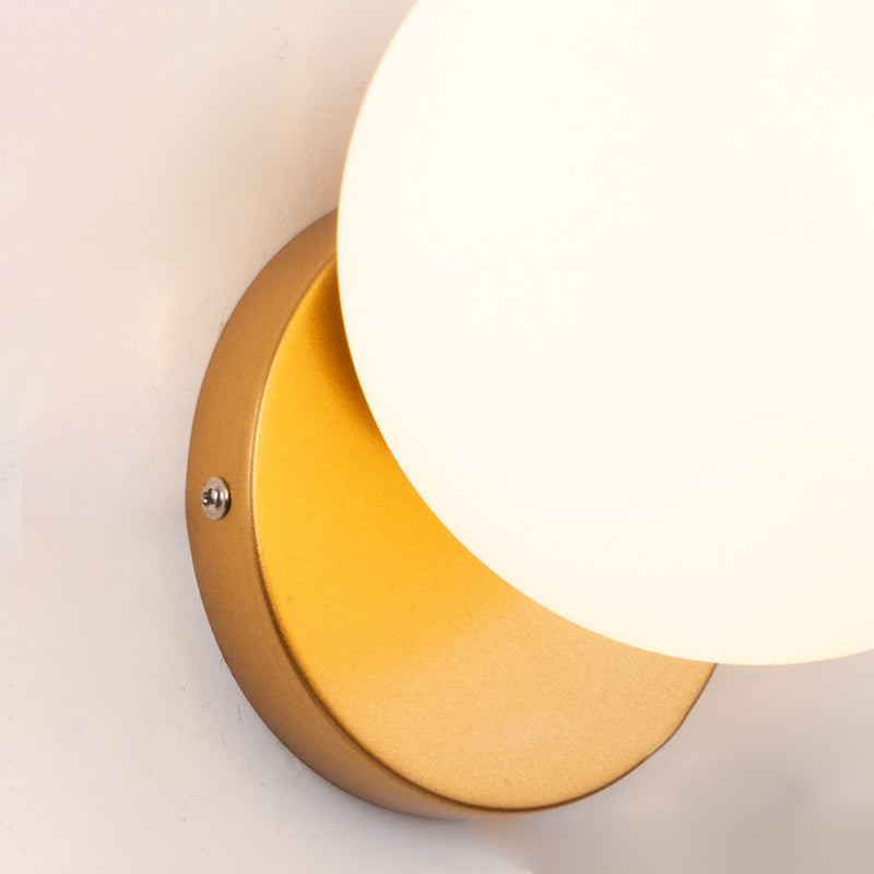 Minimalism Style Glass Ball Sconce Light Fixtures One Head Wall Lamp for Bedroom