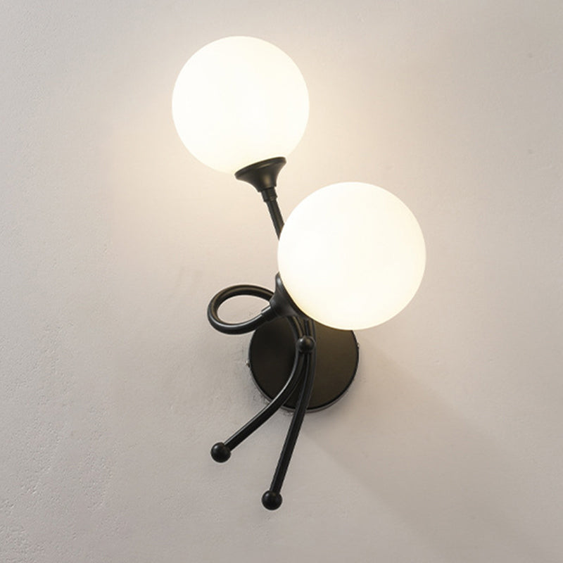 Zeitgenössische Glaswandleuchten mit zwei Kopfmetallwandleuchte für Wohnzimmer