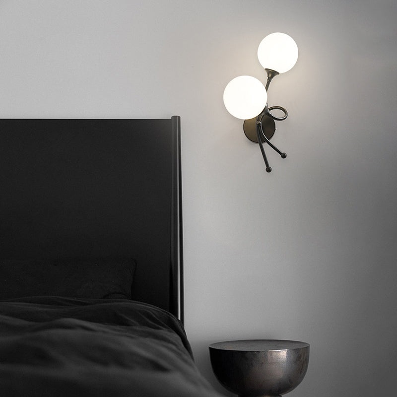 Zeitgenössische Glaswandleuchten mit zwei Kopfmetallwandleuchte für Wohnzimmer