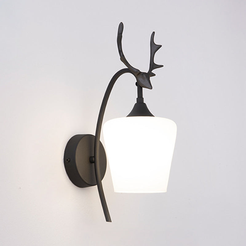 Moderne Glaswandleuchter 1 Kopf Metall -Geweihen -Wandmontage Leuchte für Wohnzimmer