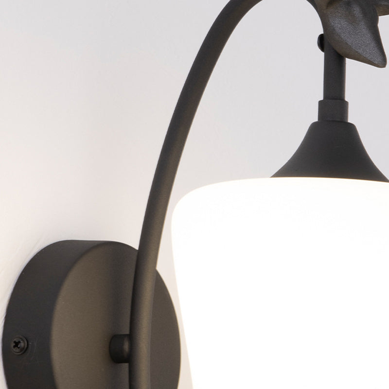 Moderne Glaswandleuchter 1 Kopf Metall -Geweihen -Wandmontage Leuchte für Wohnzimmer