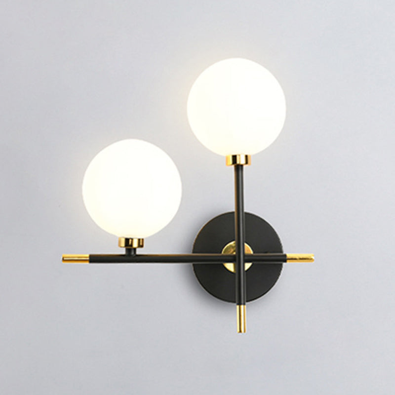 Wohnzimmer Glas Metall Wandleuchte zeitgenössische 2 Kopfwand montierte Leuchte