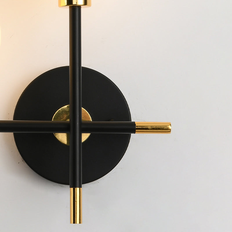 Wohnzimmer Glas Metall Wandleuchte zeitgenössische 2 Kopfwand montierte Leuchte