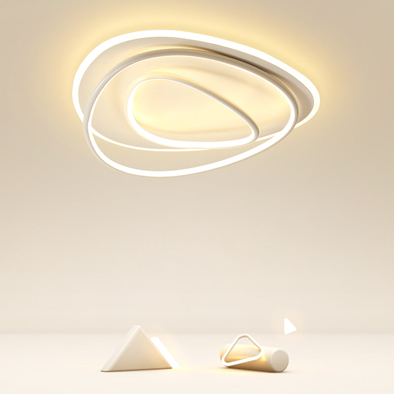 Modern Flush Mount Lamp 3 Heads Silicone Shade LED Ceiling Light for Bedroom
